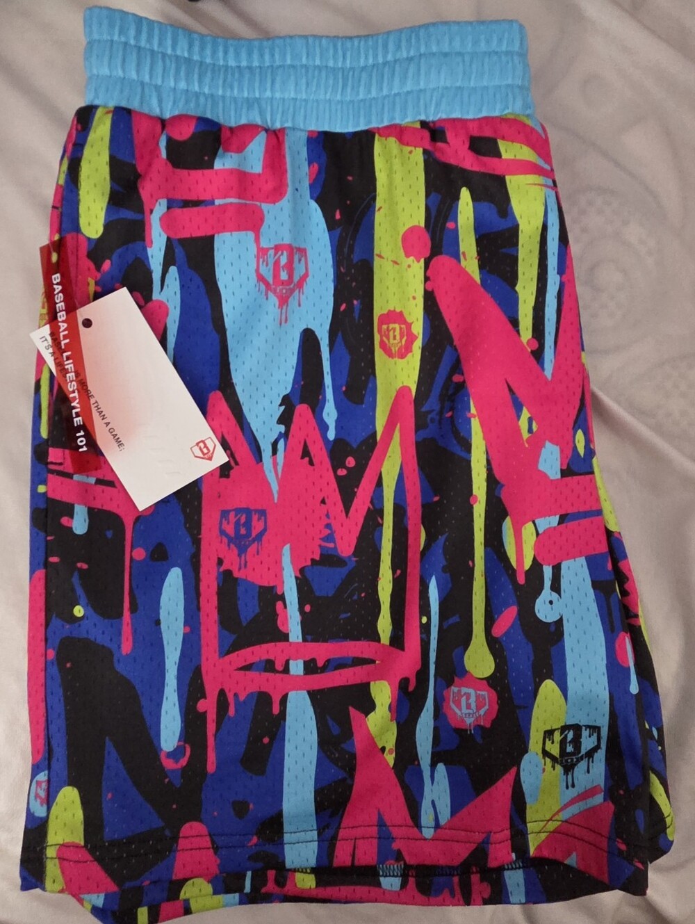 Men's Baseball Lifestyle Shorts - Neon Pink & Blue